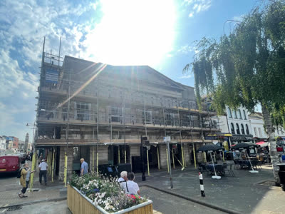 Retail shopfront scaffolding