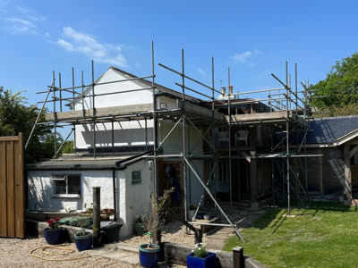House extension scaffolding