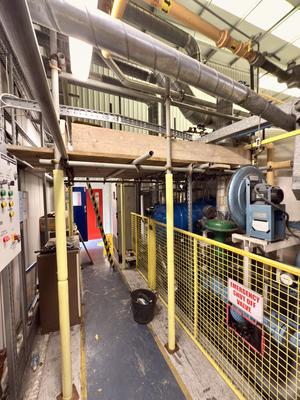 Industrial plant piping and valve scaffolding access